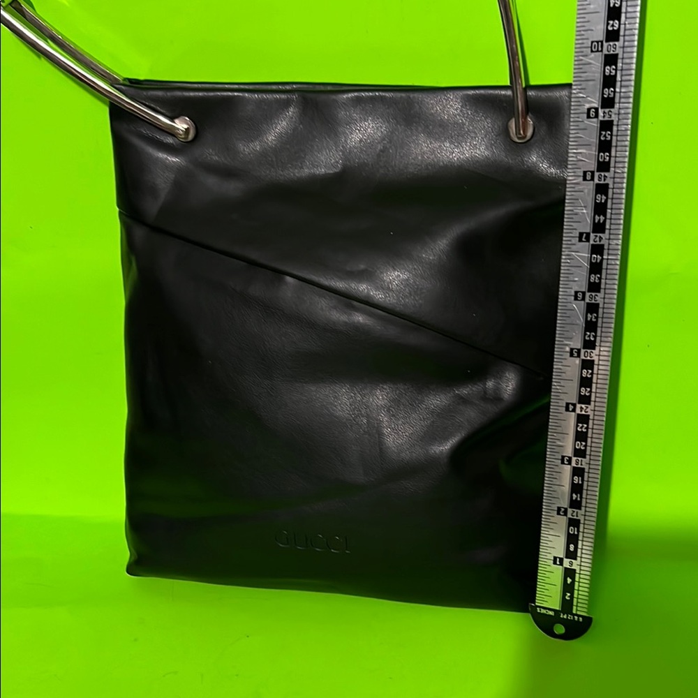 Gucci Black Leather Tote with Silver Handles - Picture 5 of 12